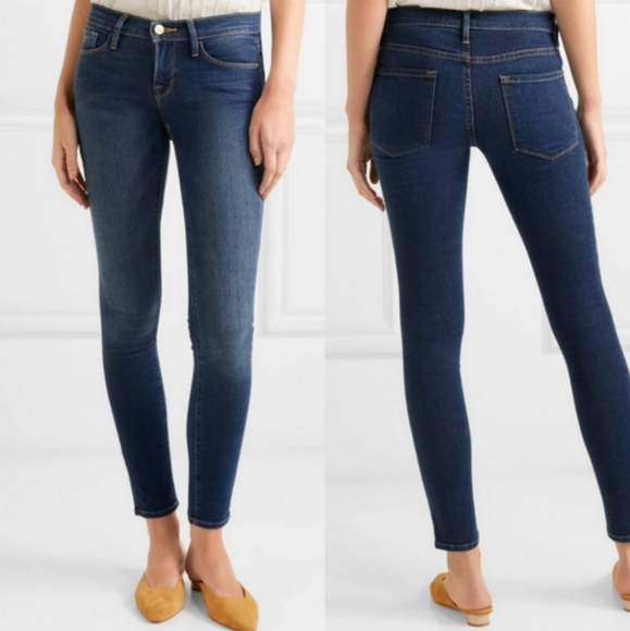 frame mid rise skinny jeans